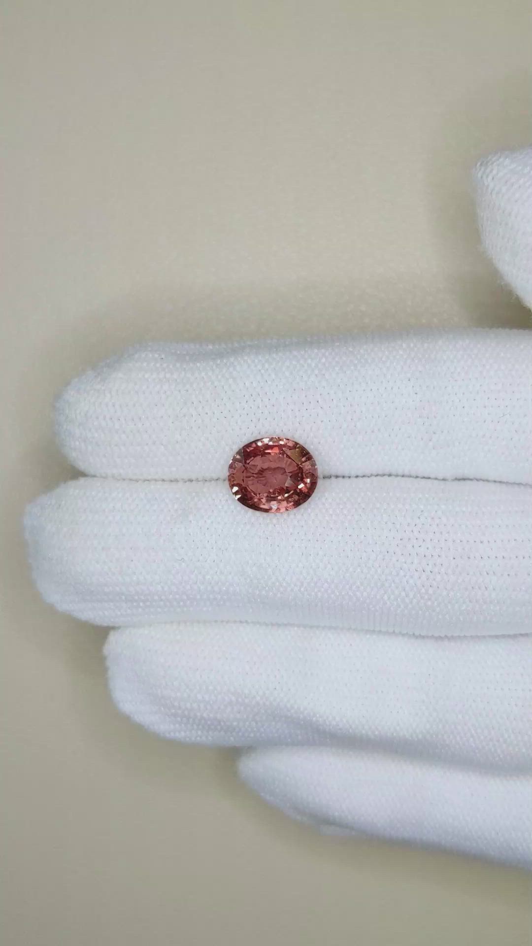 3.78 Ct. Padparadscha Sapphire from Ceylon (Sri Lanka) Size Video