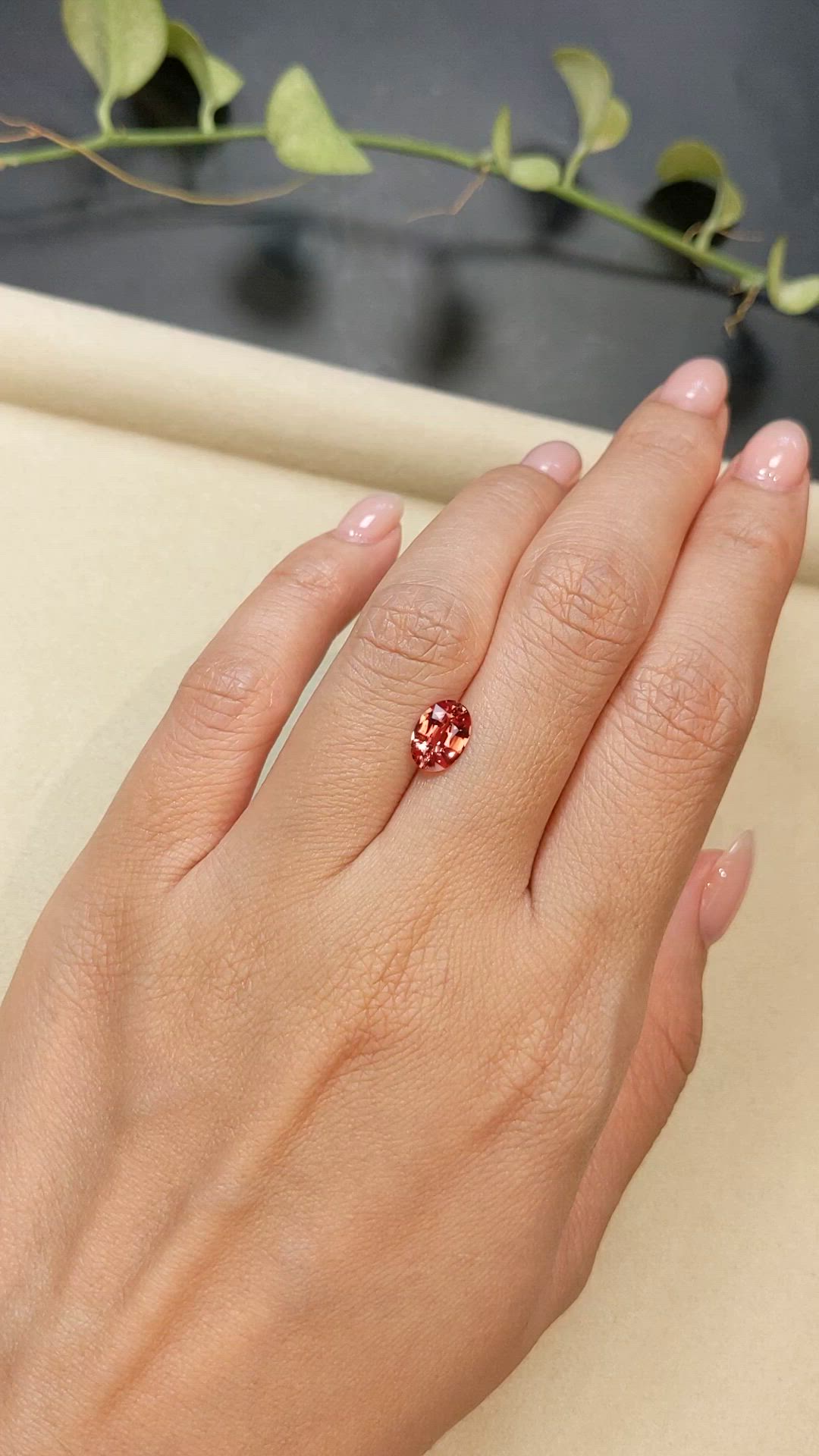 1.47 Ct. Padparadscha Sapphire from Ceylon (Sri Lanka) Size Video