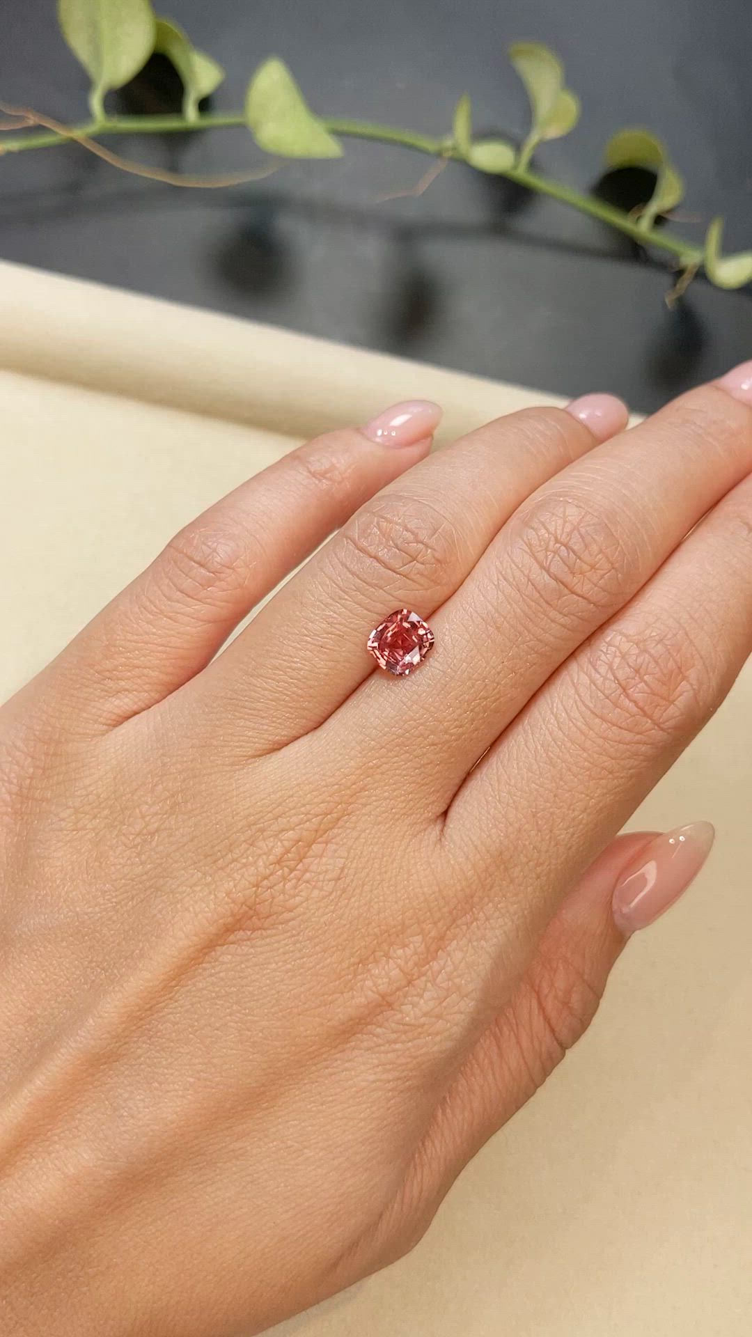 1.49 Ct. Padparadscha Sapphire from Ceylon (Sri Lanka) Size Video