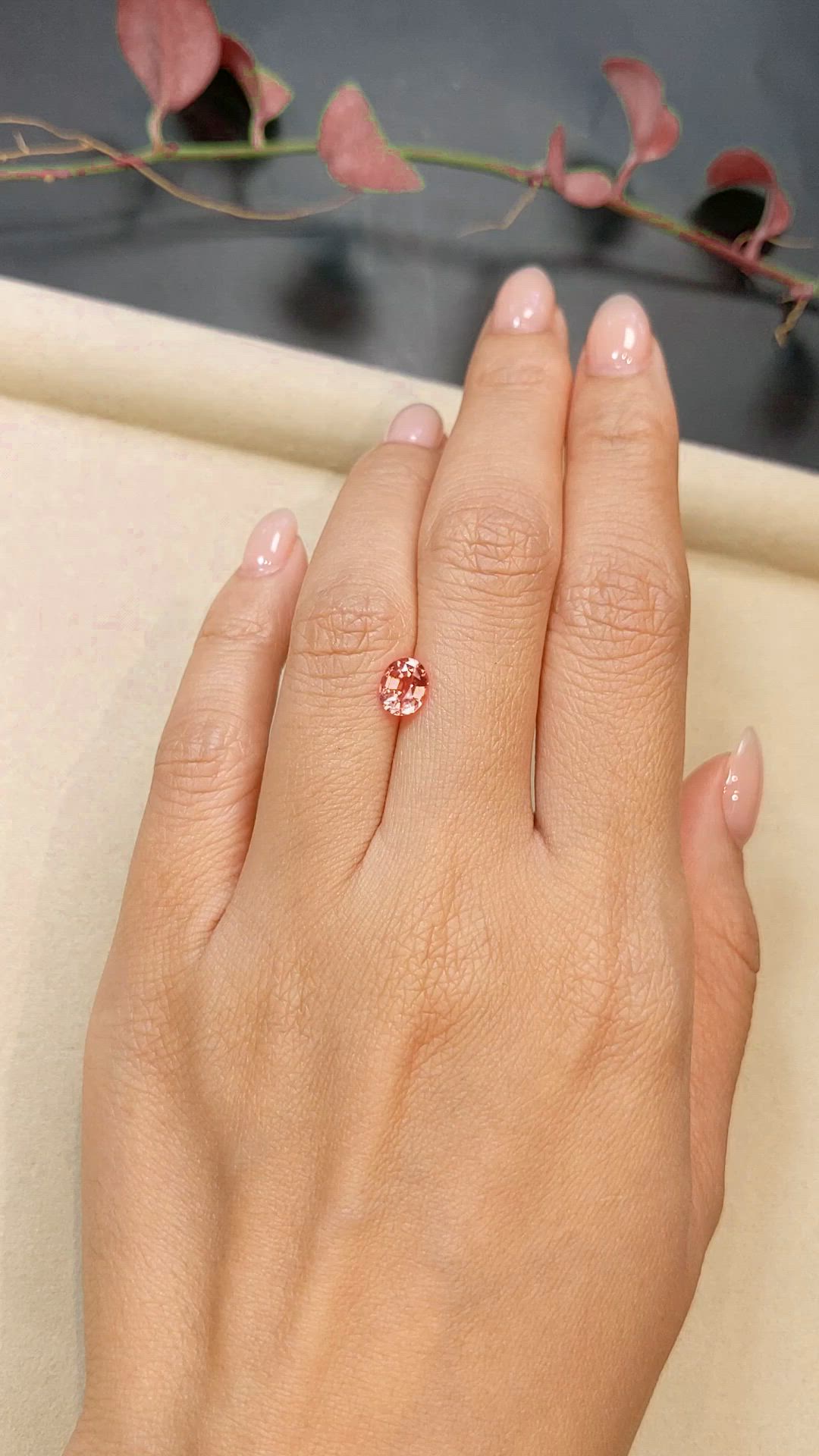 0.98 Ct. Padparadscha Sapphire from Ceylon (Sri Lanka) Size Video