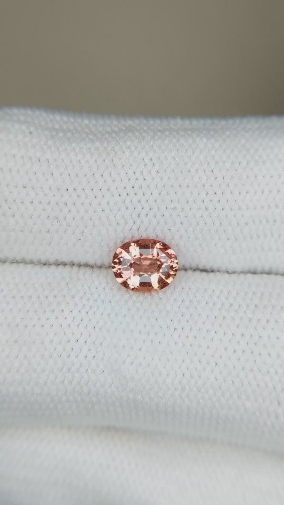 0.98 Ct. Padparadscha Sapphire from Ceylon (Sri Lanka) Size Video