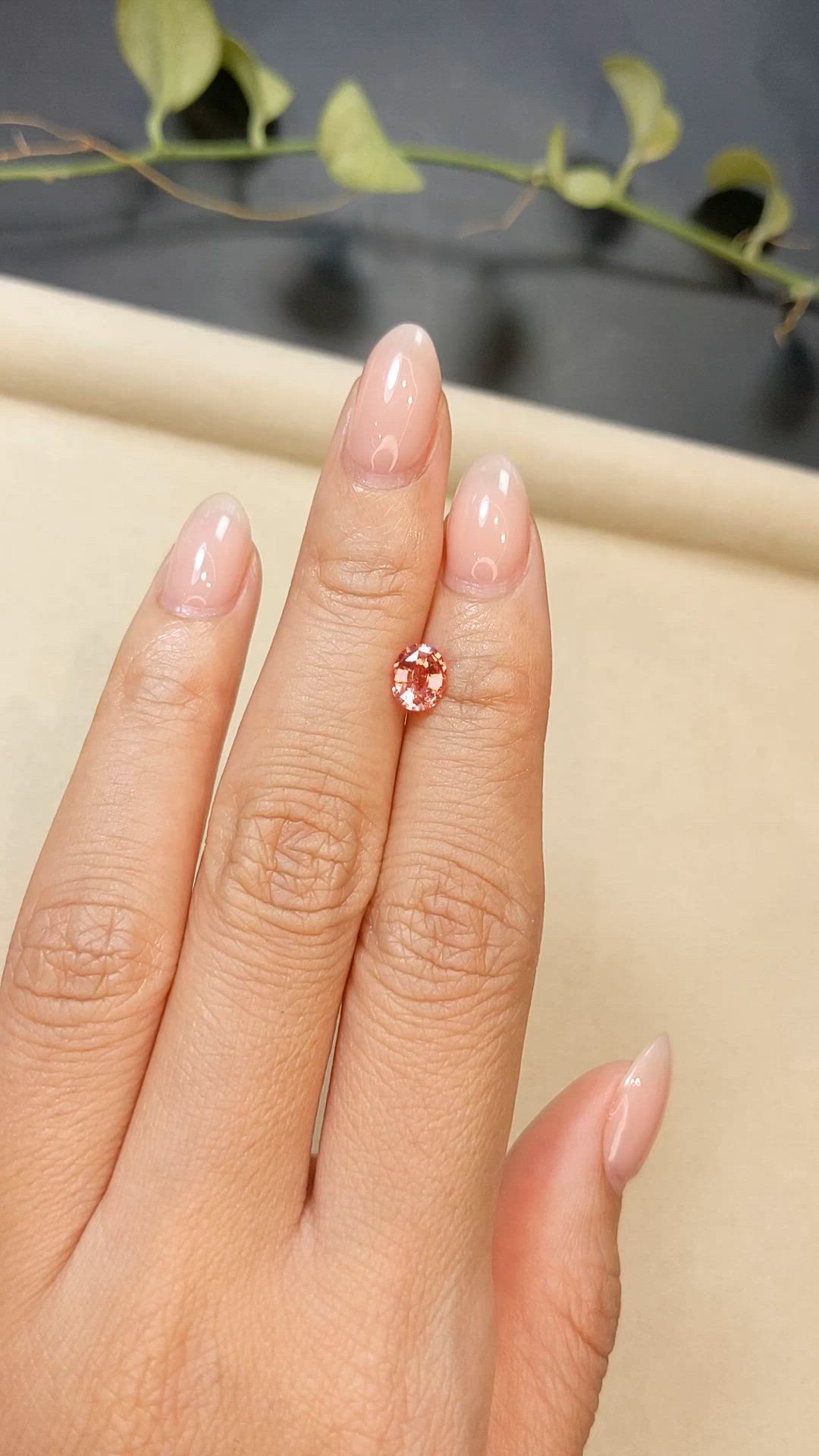0.98 Ct. Padparadscha Sapphire from Ceylon (Sri Lanka) Size Video