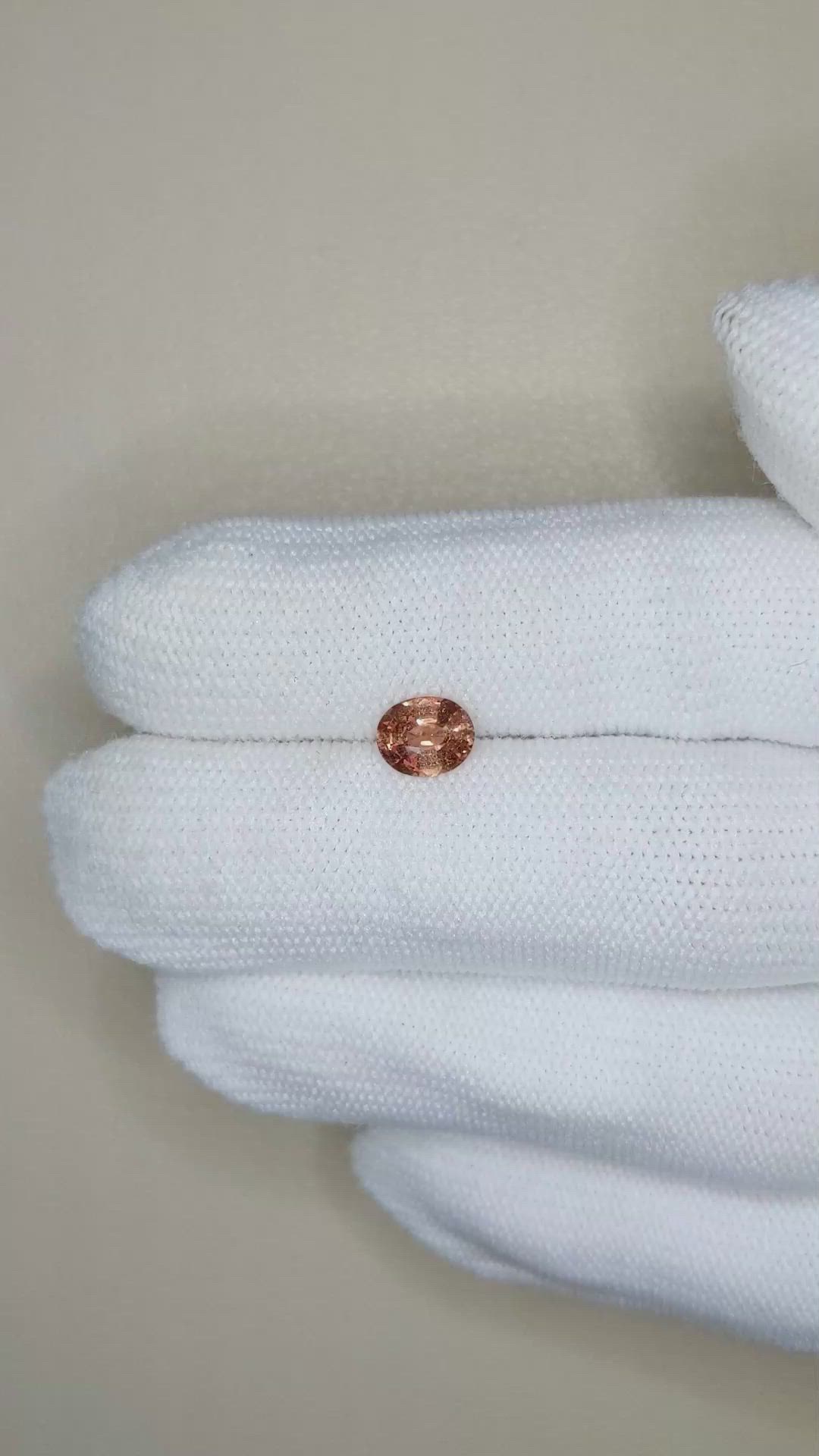 0.98 Ct. Padparadscha Sapphire from Ceylon (Sri Lanka) Size Video
