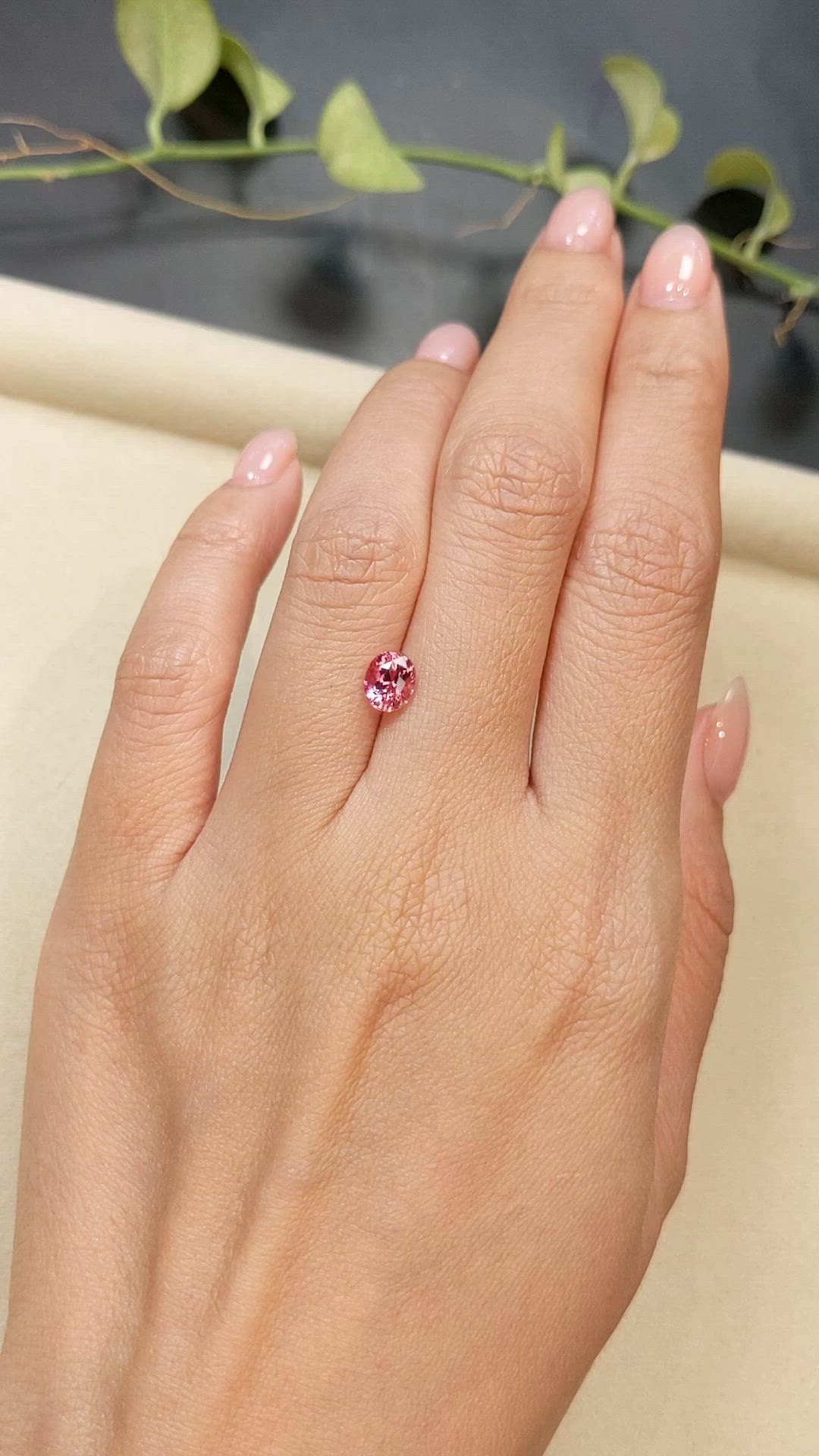 1.20 Ct. Reddish Pink Sapphire from Ceylon (Sri Lanka) Size Video
