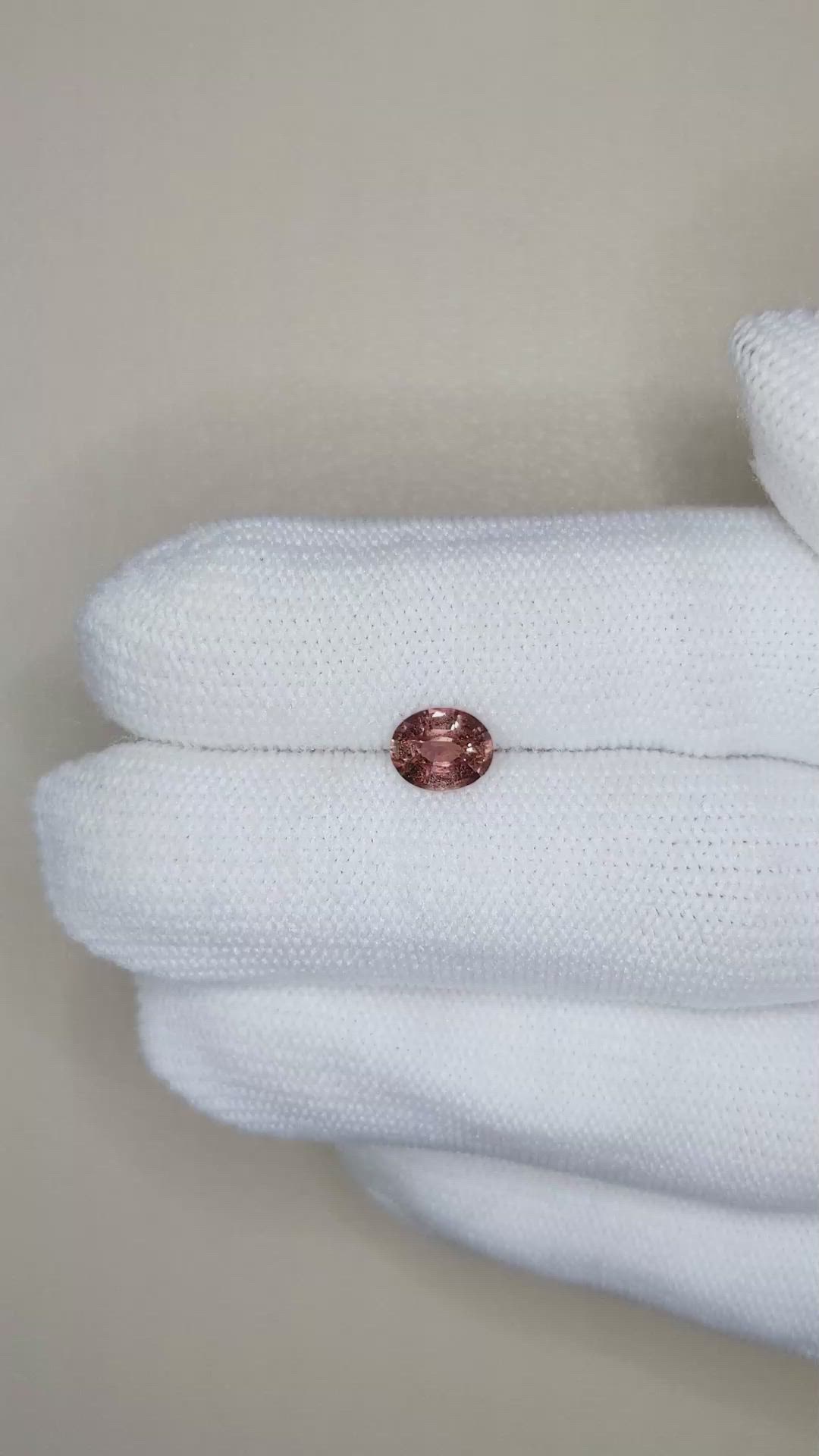1.10 Ct. Reddish Pink Sapphire from Ceylon (Sri Lanka) Size Video