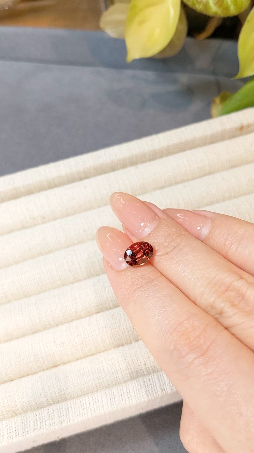2.66 Ct. Reddish Orange Sapphire from Ceylon (Sri Lanka) Size Video