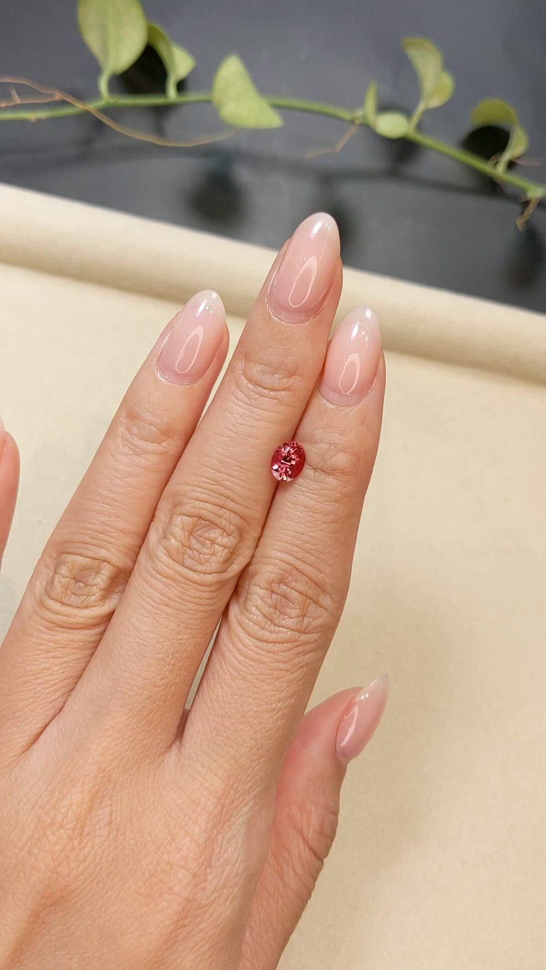0.98 Ct. Reddish Pink Sapphire from Ceylon (Sri Lanka) Size Video