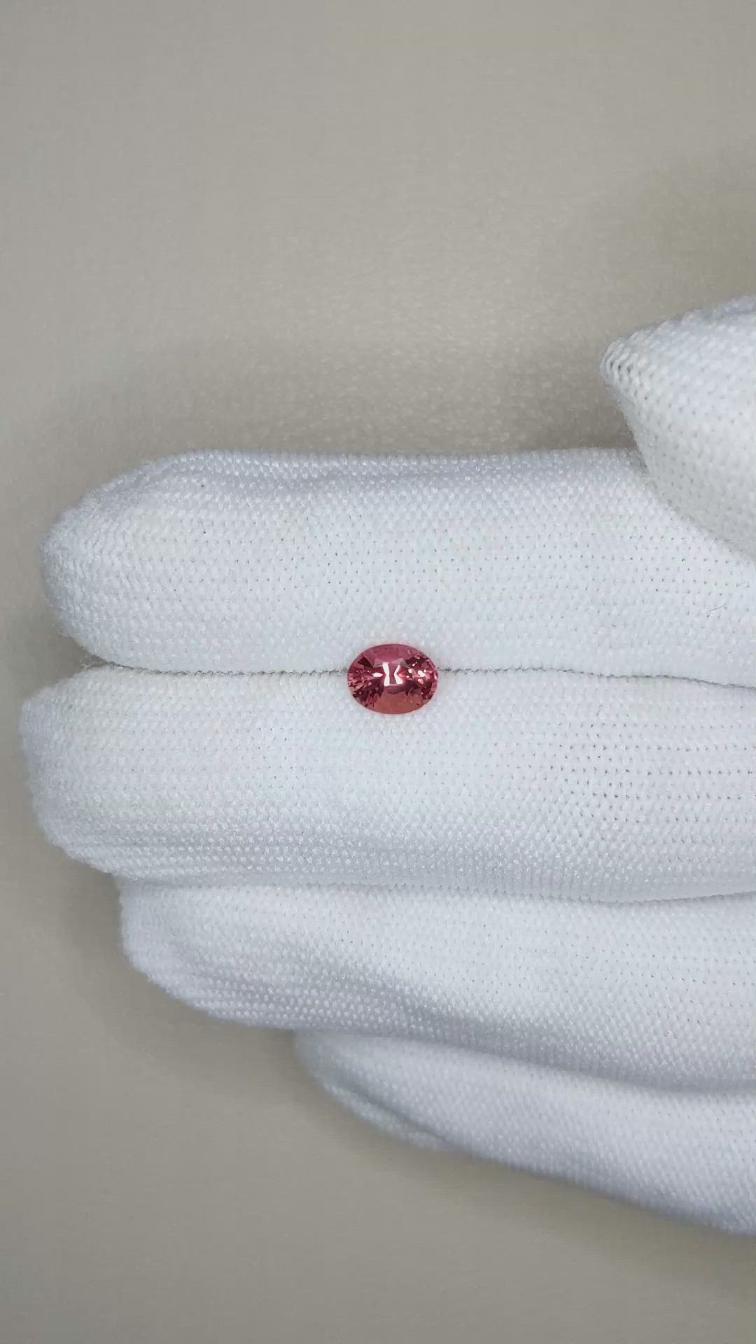 0.98 Ct. Reddish Pink Sapphire from Ceylon (Sri Lanka) Size Video