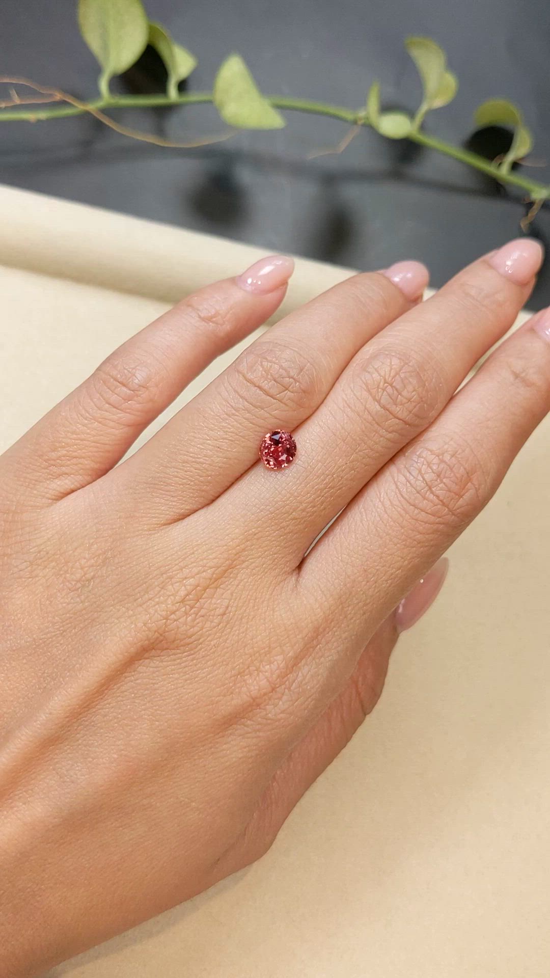 1.23 Ct. Reddish Pink Sapphire from Ceylon (Sri Lanka) Size Video