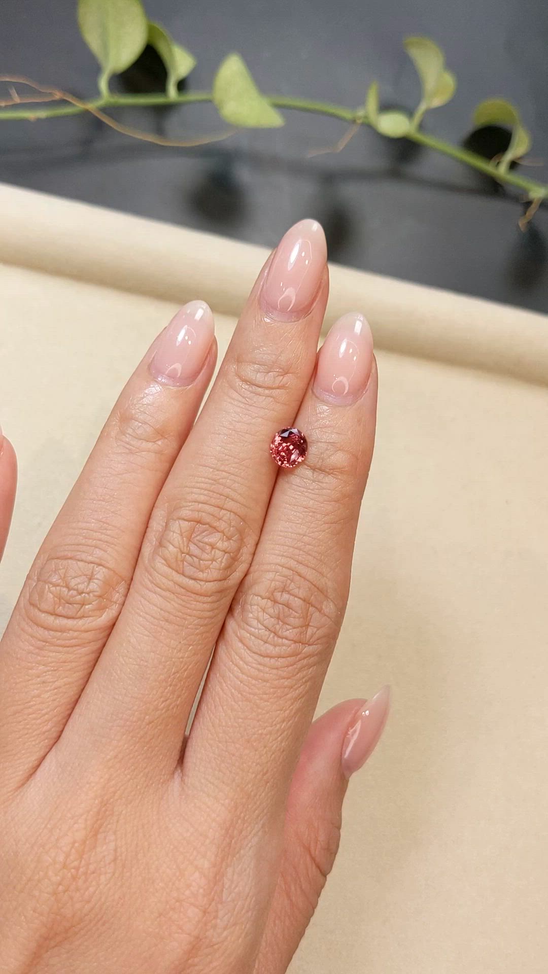 1.23 Ct. Reddish Pink Sapphire from Ceylon (Sri Lanka) Size Video
