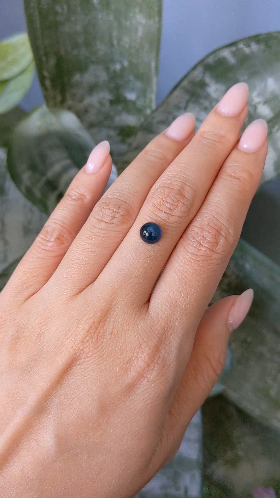 2.12 Ct. Blue Cabochon Sapphire from Ceylon (Sri Lanka) Size Video