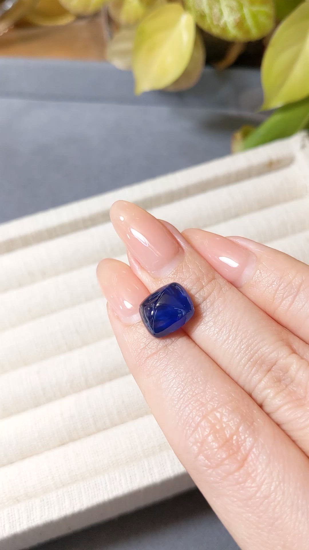 8.38 Ct. Blue Cabochon Sapphire from Ceylon (Sri Lanka) Size Video