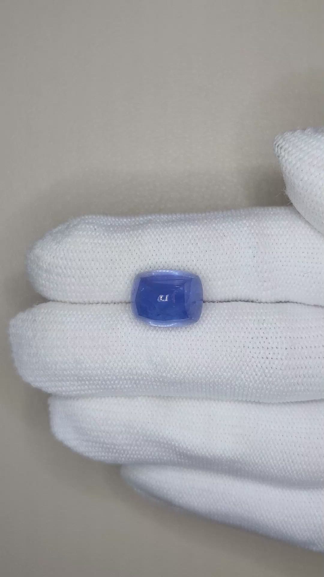 13.10 Ct. Blue Cabochon Sapphire from Ceylon (Sri Lanka) Size Video