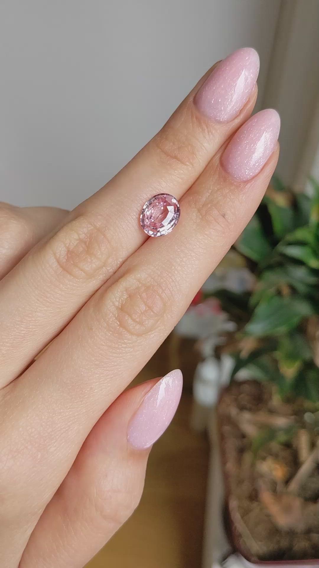 3.13 Ct. Pink Sapphire from Ceylon (Sri Lanka) Size Video