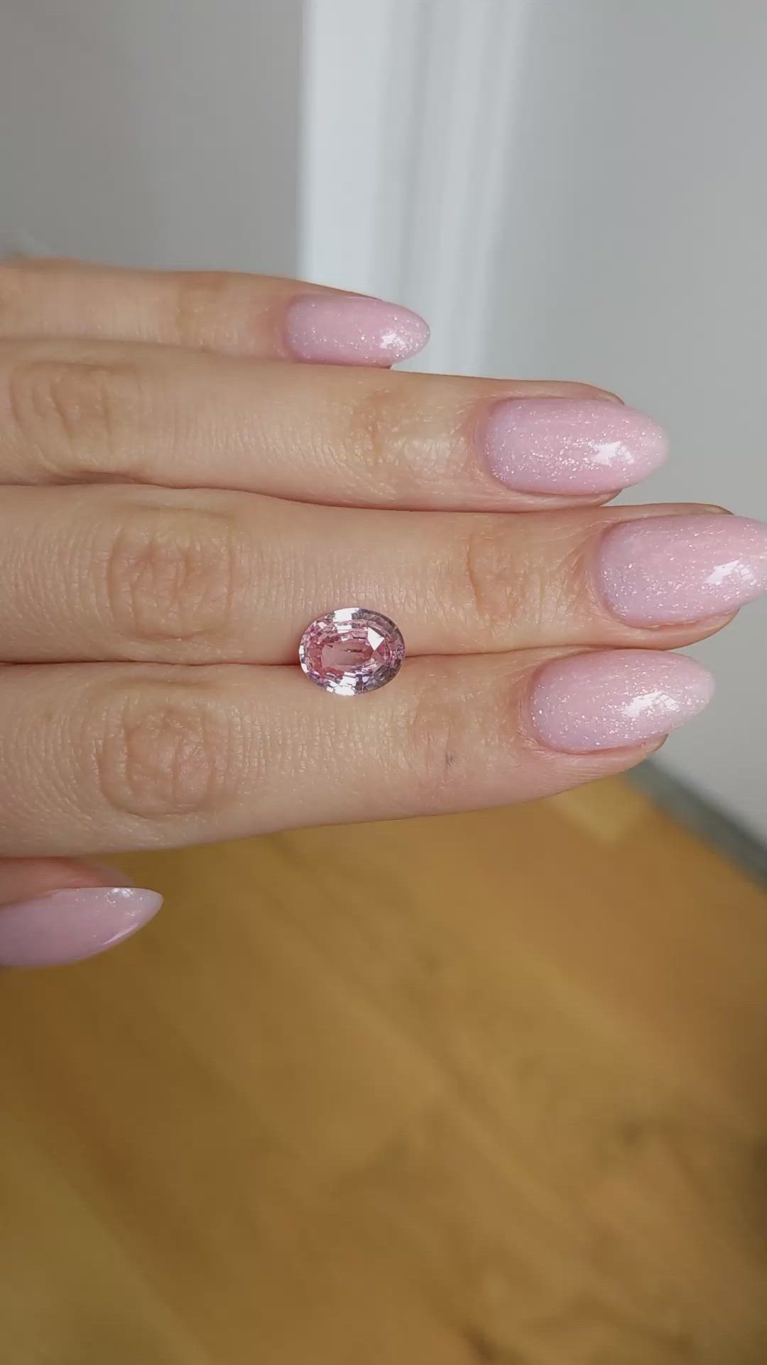 3.13 Ct. Pink Sapphire from Ceylon (Sri Lanka) Size Video