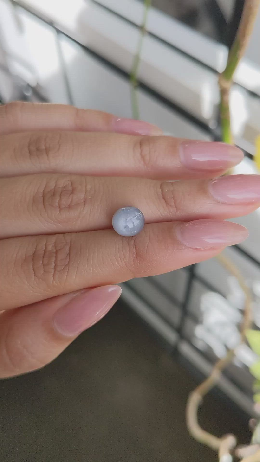 5.17 Ct. Bluish Grey Star Sapphire from Ceylon (Sri Lanka) Size Video