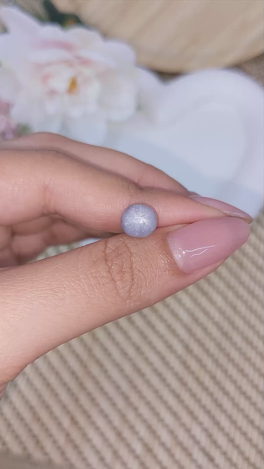5.17 Ct. Bluish Grey Star Sapphire from Ceylon (Sri Lanka) Size Video