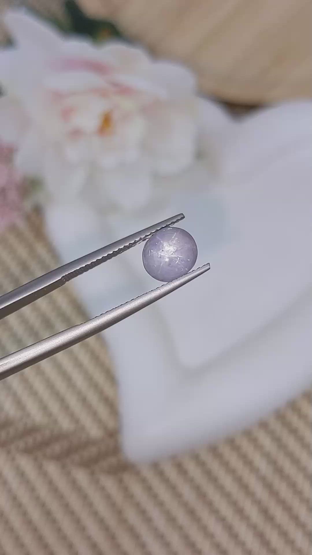 5.17 Ct. Bluish Grey Star Sapphire from Ceylon (Sri Lanka) Size Video