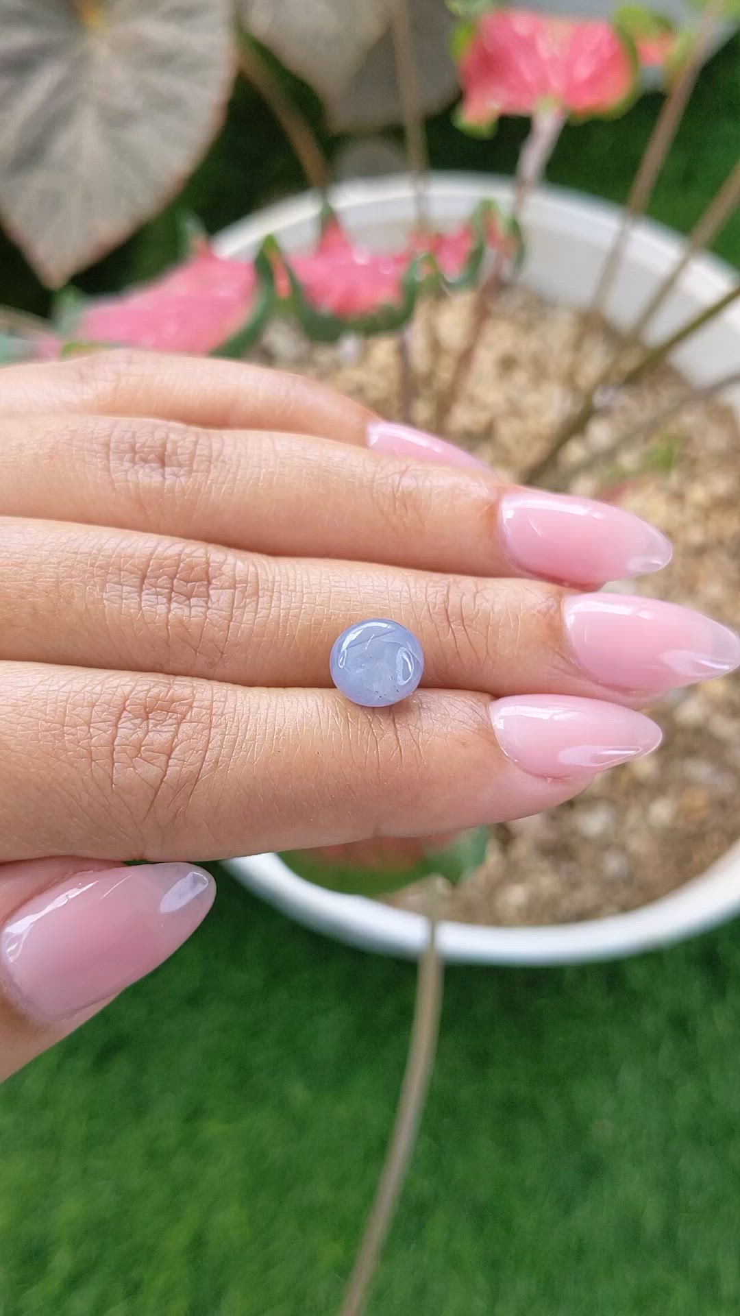 4.89 Ct. Greyish Blue Star Sapphire from Ceylon (Sri Lanka) Size Video