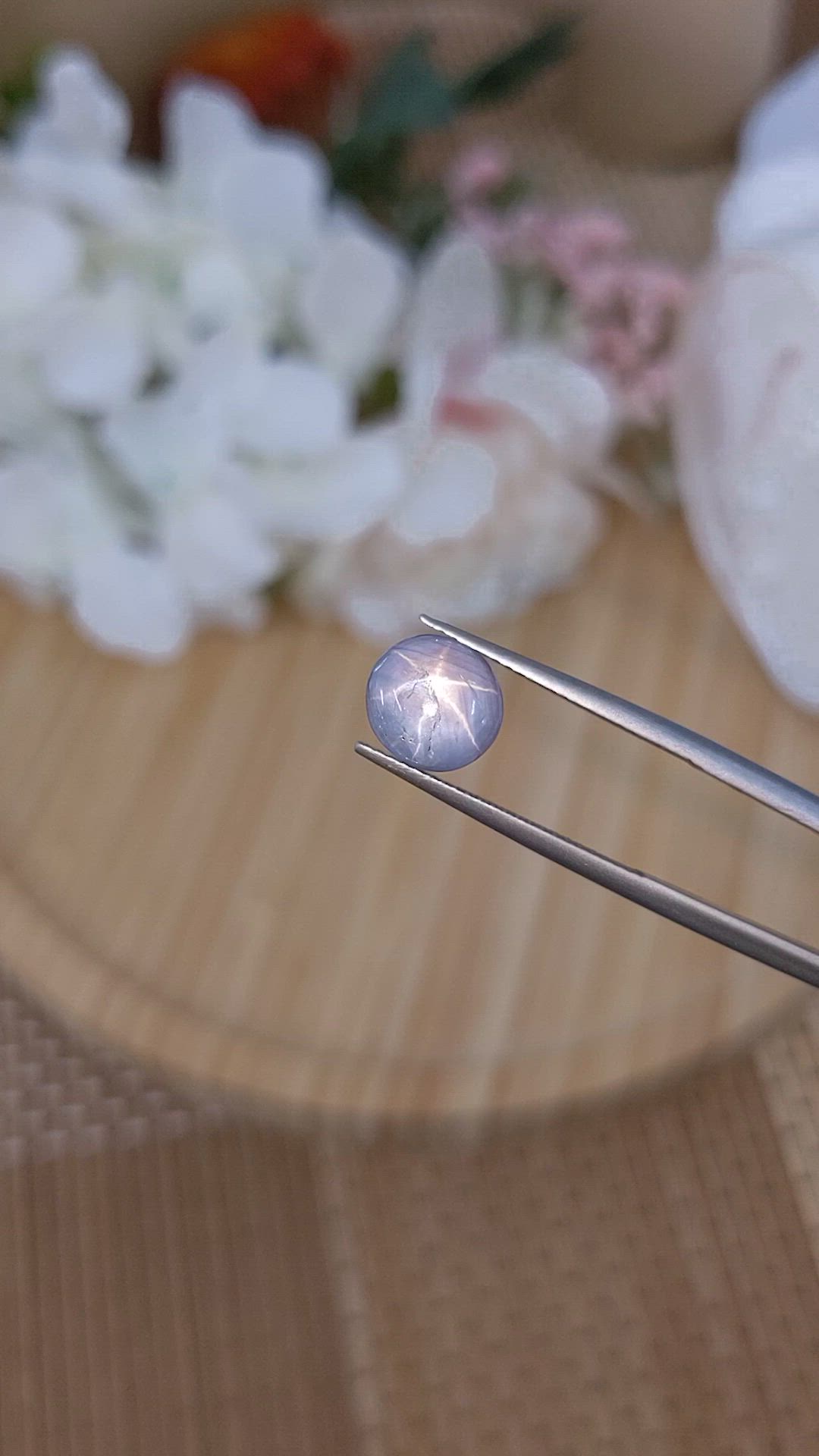 4.89 Ct. Greyish Blue Star Sapphire from Ceylon (Sri Lanka) Size Video