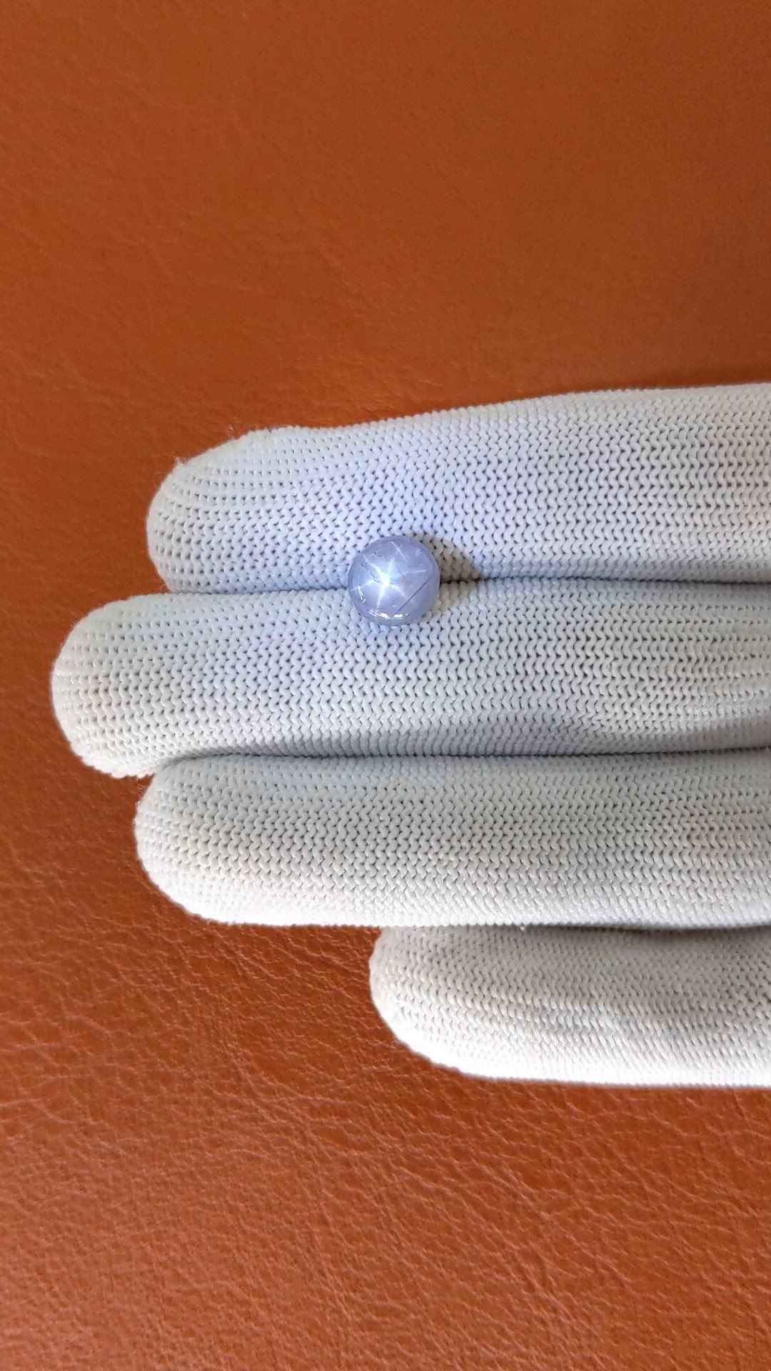 4.89 Ct. Greyish Blue Star Sapphire from Ceylon (Sri Lanka) Size Video