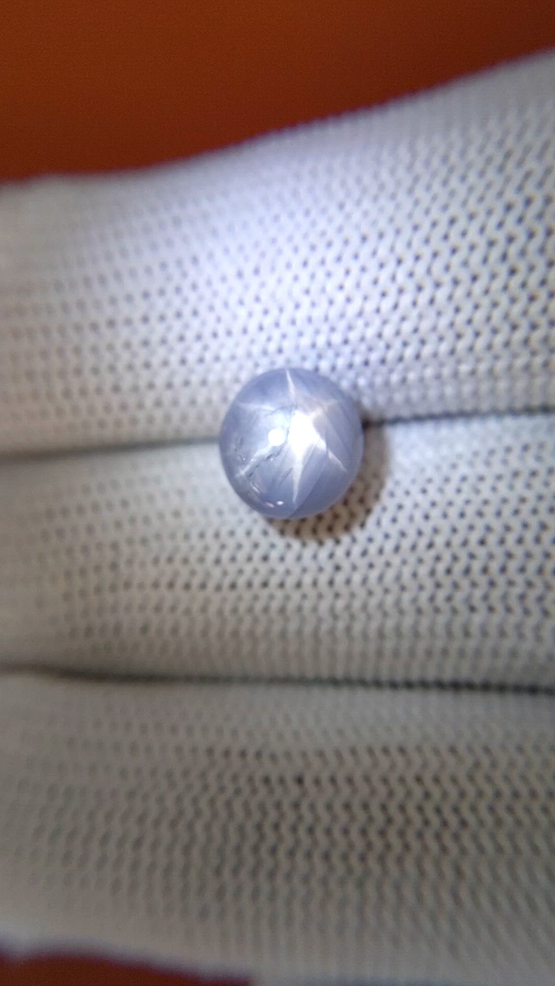 4.89 Ct. Greyish Blue Star Sapphire from Ceylon (Sri Lanka) Size Video