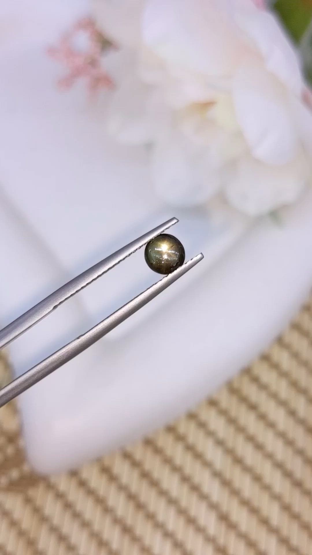 0.79 Ct. Greenish Brown Star Sapphire from Ceylon (Sri Lanka) Size Video