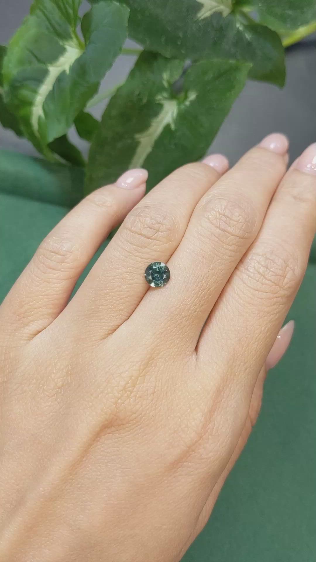1.10 Ct. Bluish Green Sapphire from Montana Size Video