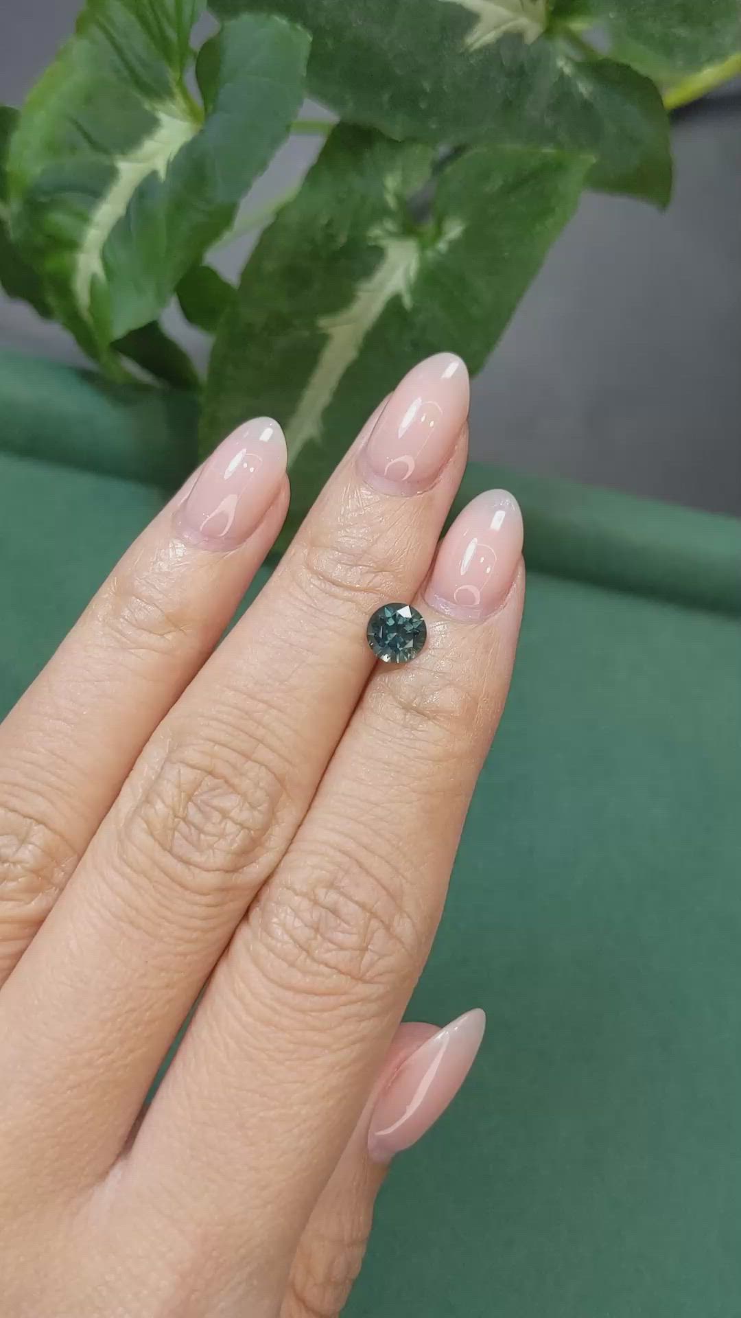 1.10 Ct. Bluish Green Sapphire from Montana Size Video