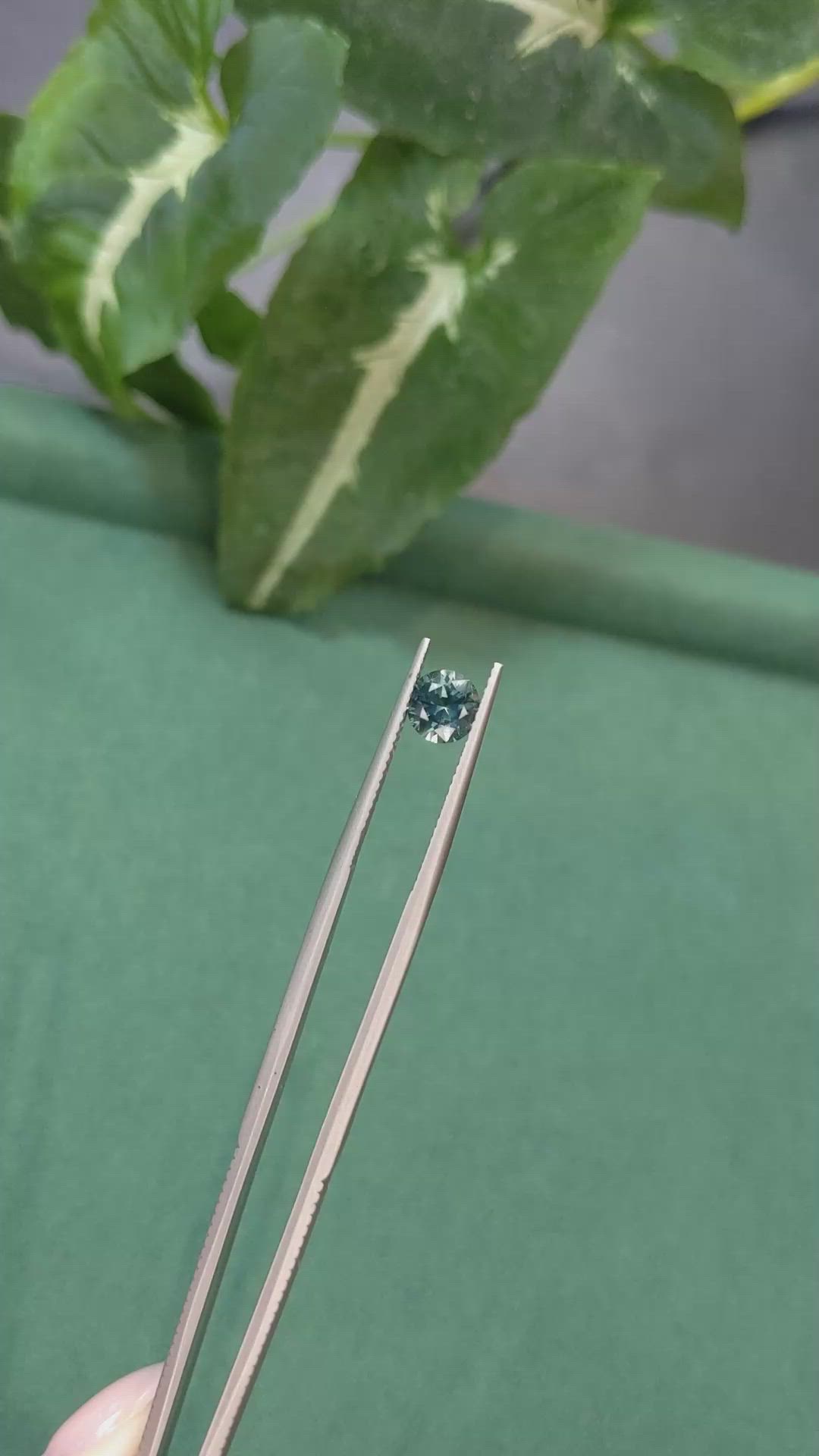 1.10 Ct. Bluish Green Sapphire from Montana Size Video