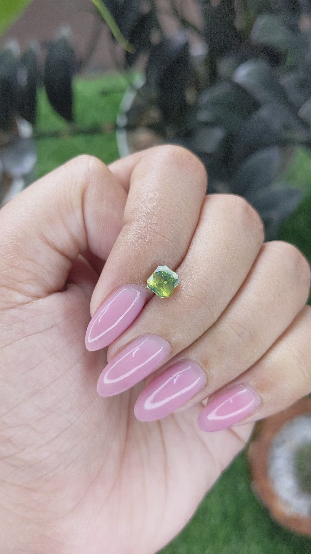 1.28 Ct. Yellowish Green Sapphire from Madagascar Size Video
