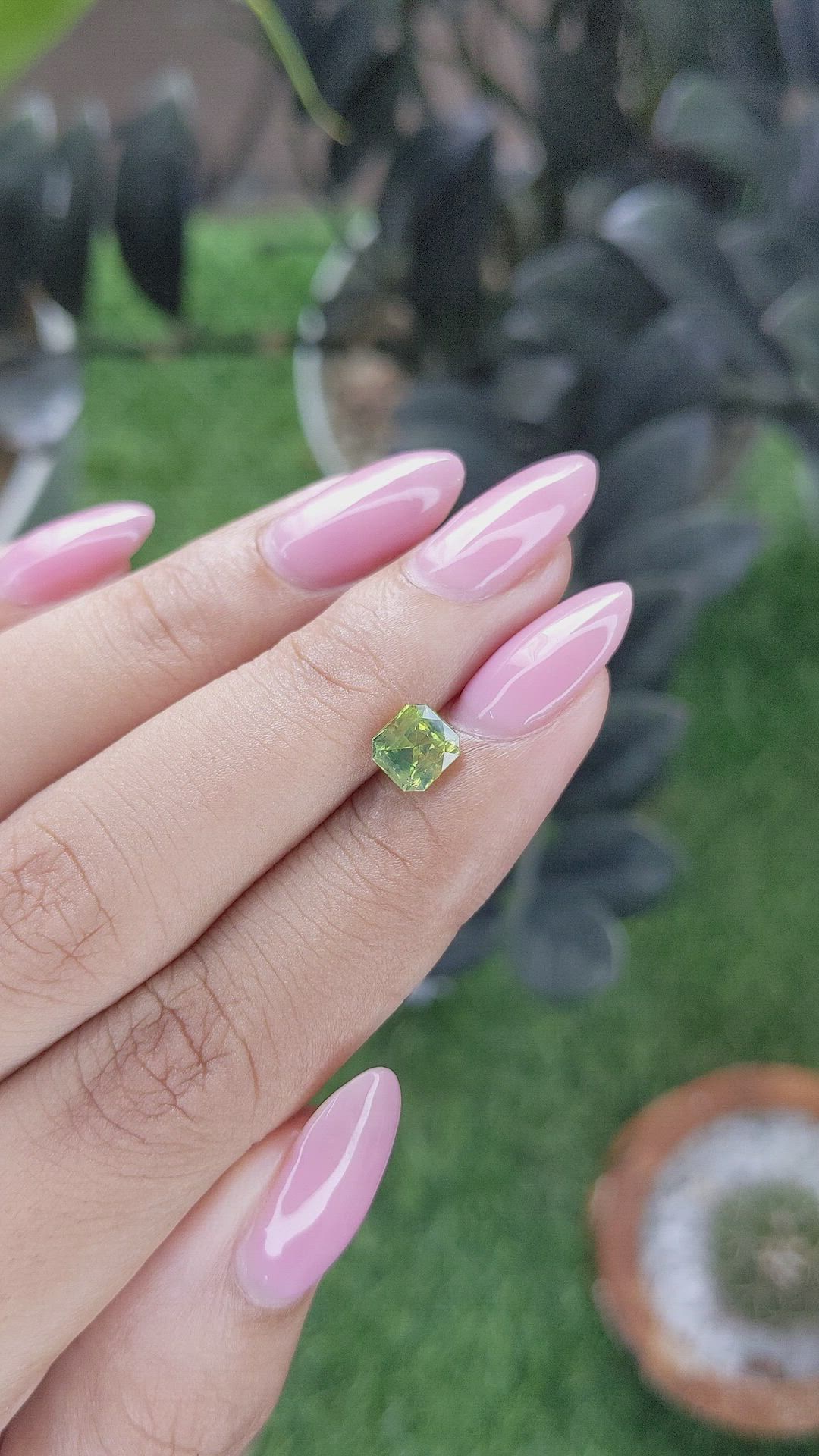 1.28 Ct. Yellowish Green Sapphire from Madagascar Size Video