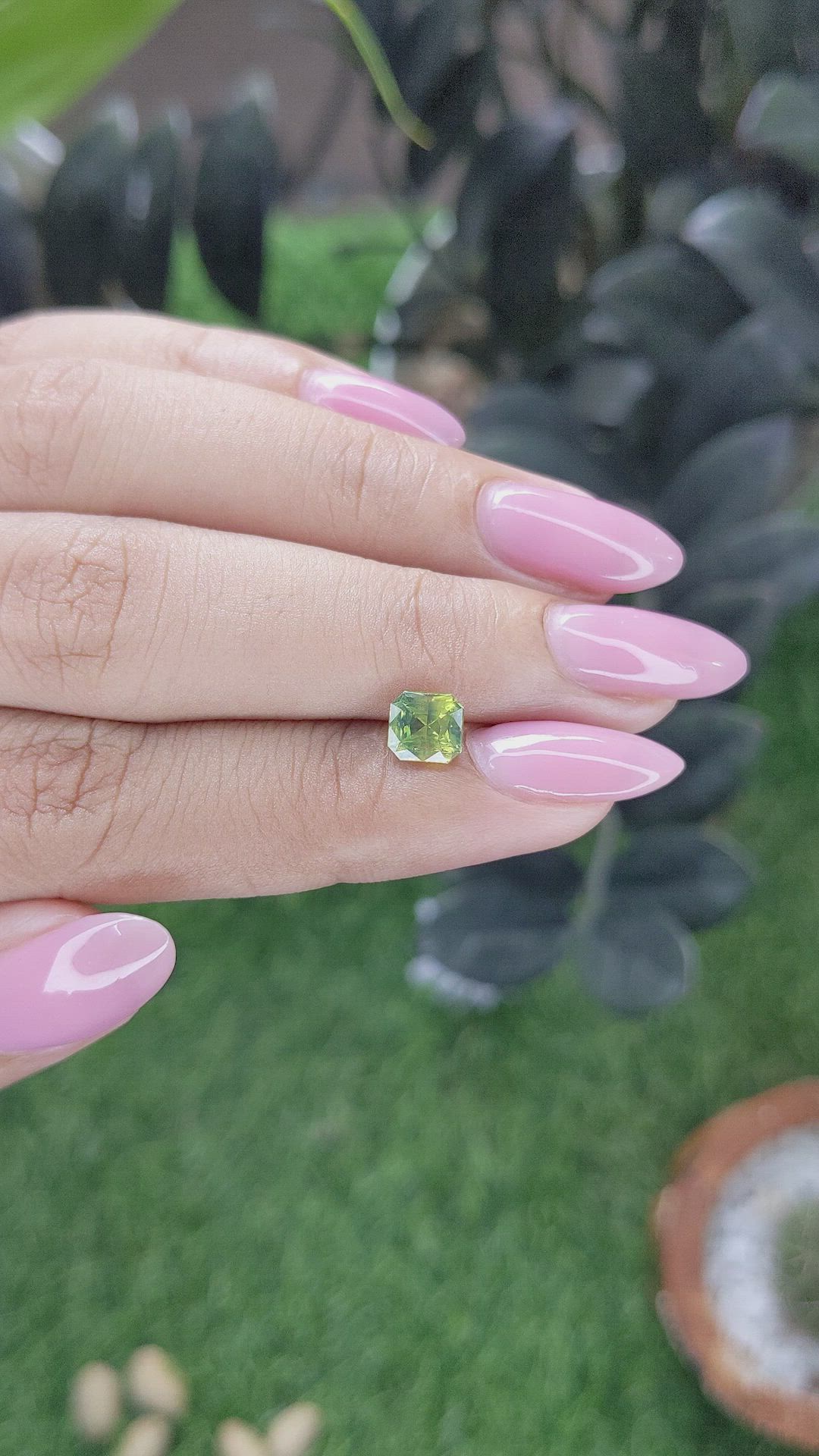 1.28 Ct. Yellowish Green Sapphire from Madagascar Size Video