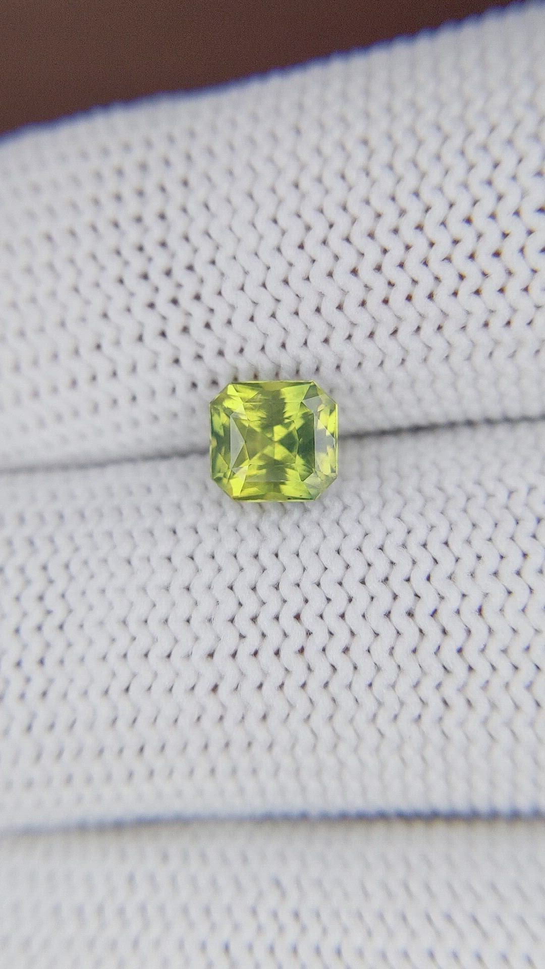 1.28 Ct. Yellowish Green Sapphire from Madagascar Size Video