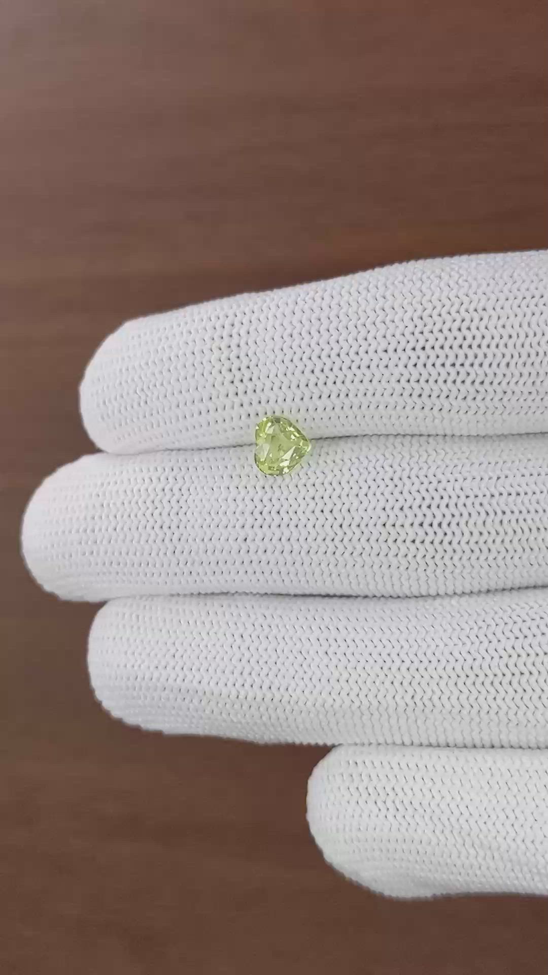 1.10 Ct. Yellowish Green Sapphire from Madagascar Size Video