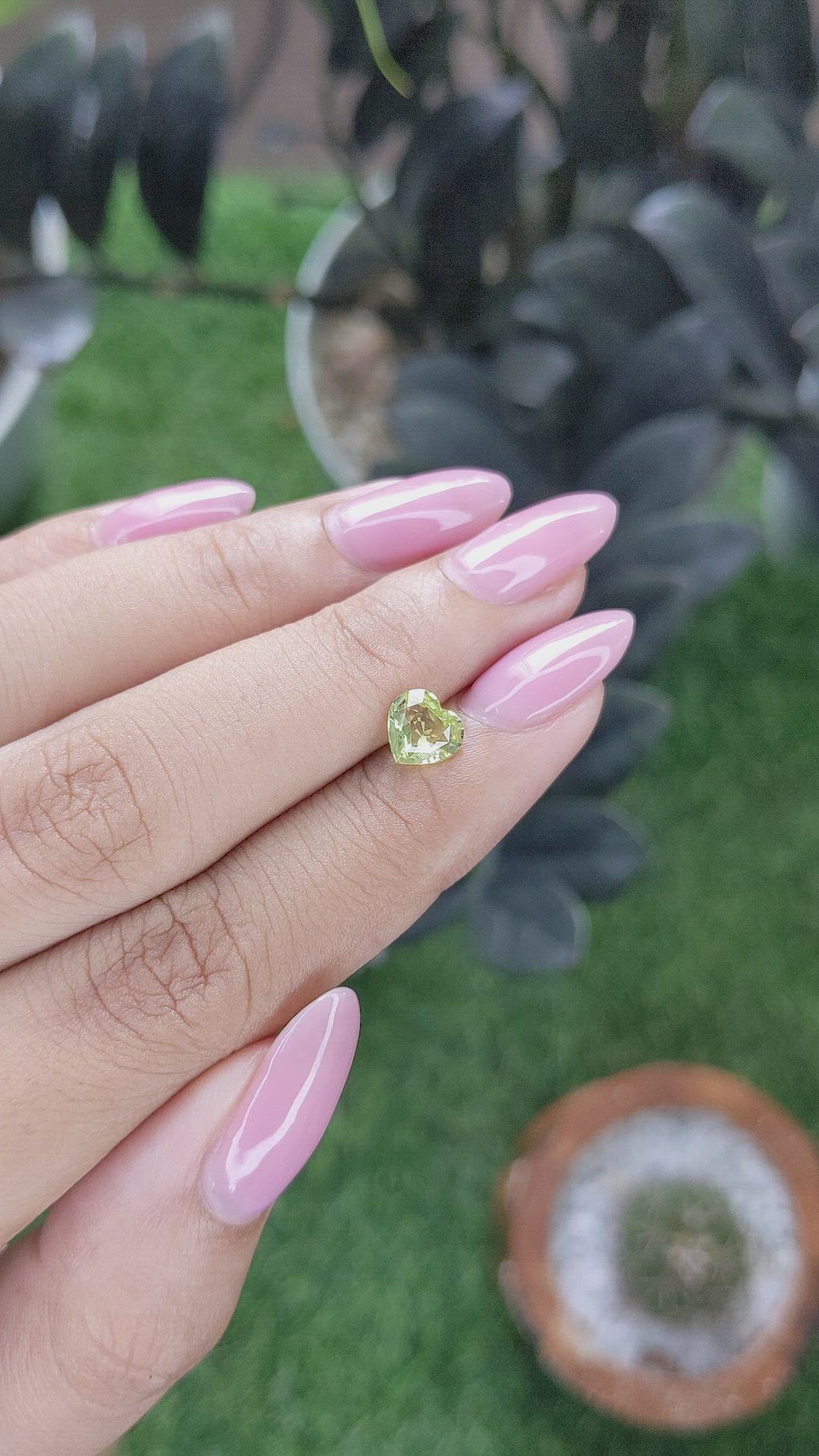 1.10 Ct. Yellowish Green Sapphire from Madagascar Size Video