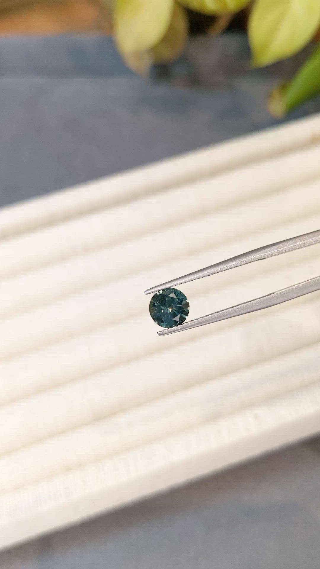 1.36 Ct. Bluish Green Sapphire from Montana Size Video