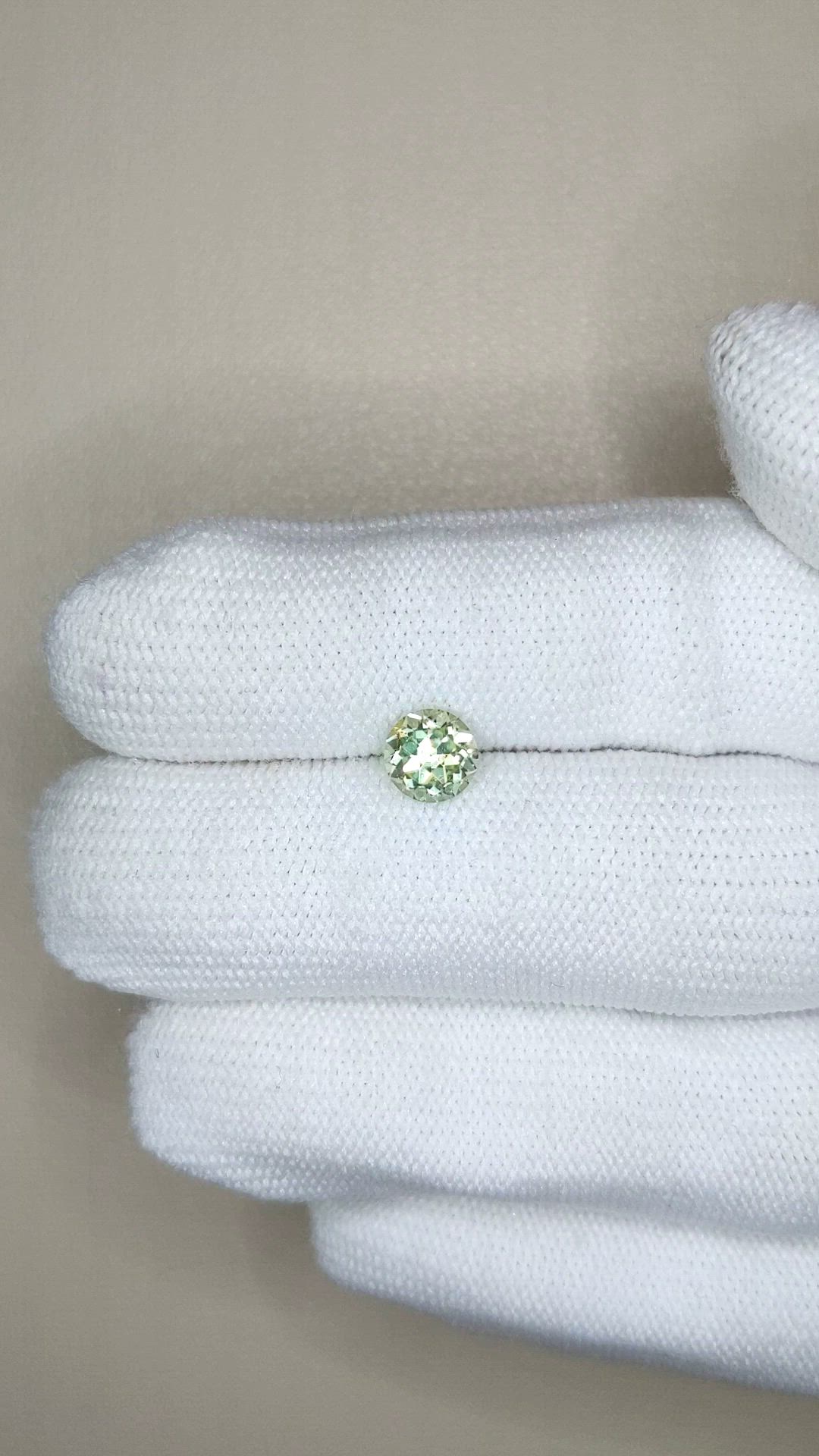 1.14 Ct. Greenish Yellow Sapphire from Montana Size Video