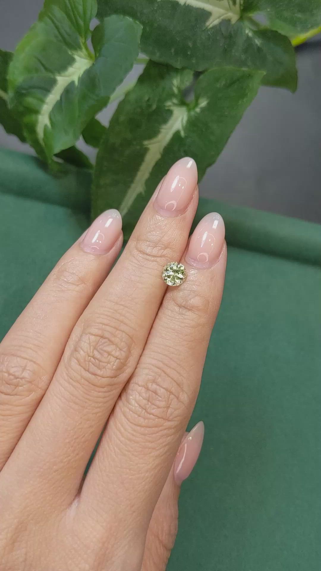 1.14 Ct. Greenish Yellow Sapphire from Montana Size Video
