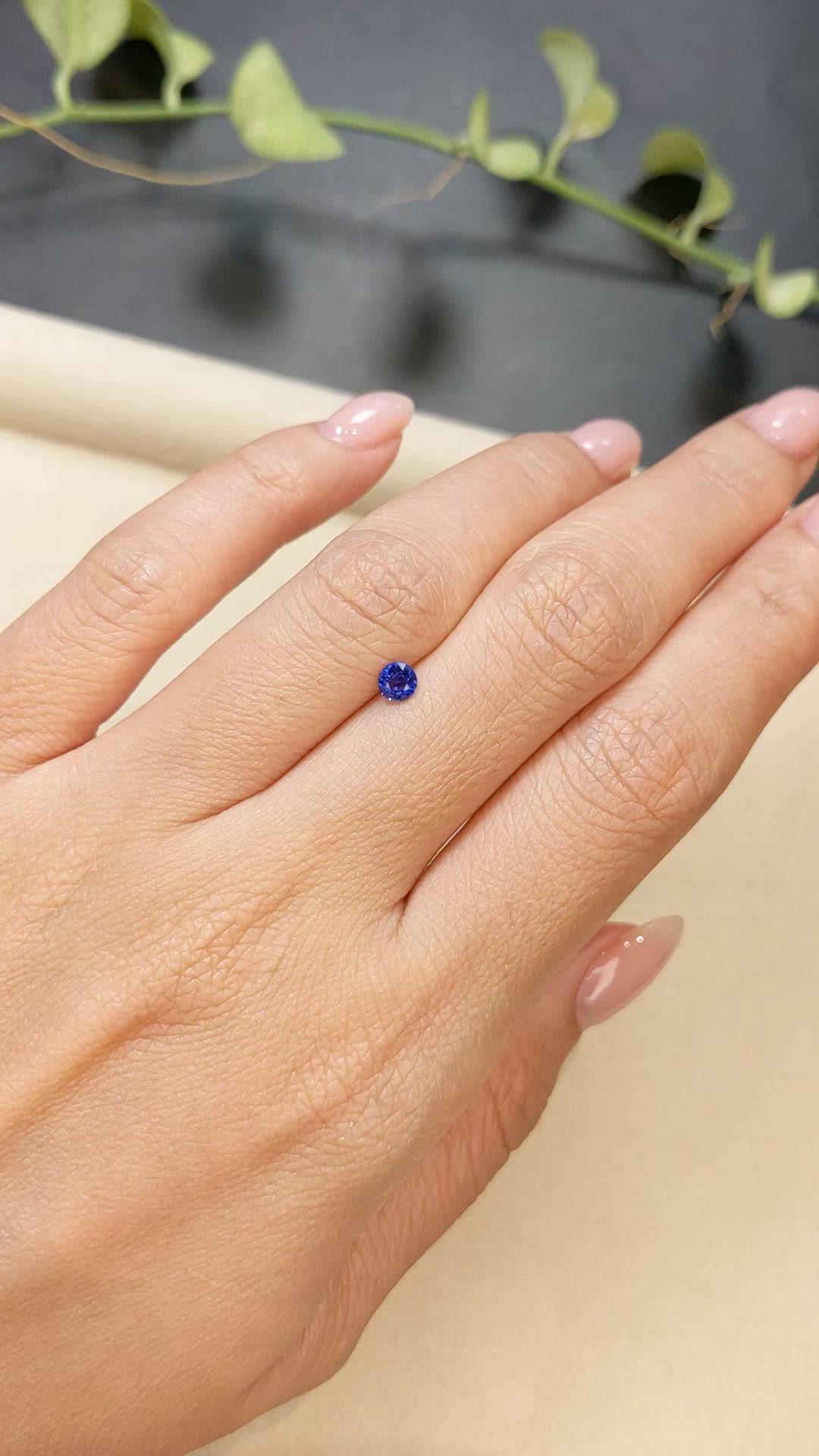 0.28 Ct. Blue Sapphire from Ceylon (Sri Lanka) Size Video