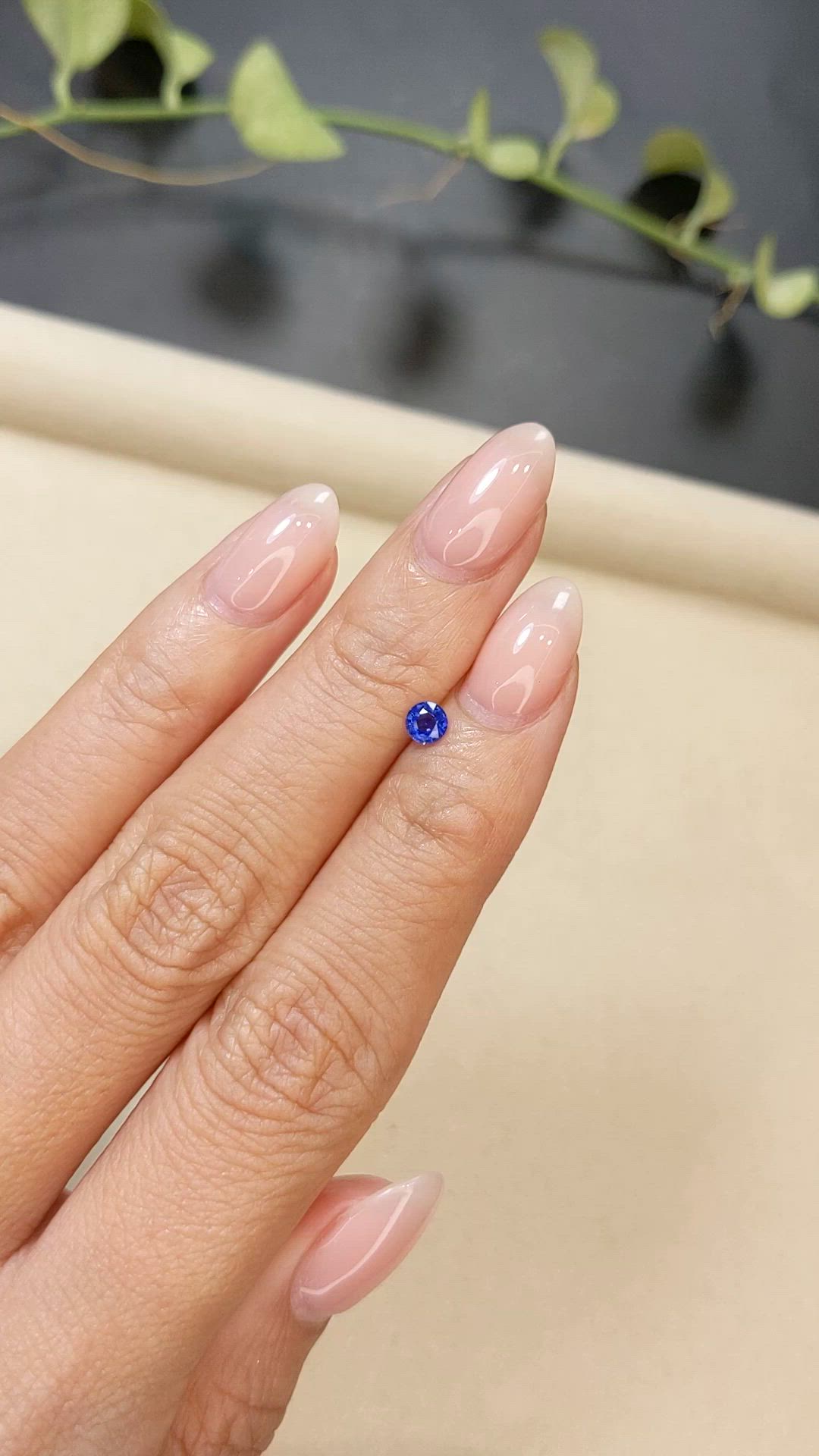 0.28 Ct. Blue Sapphire from Ceylon (Sri Lanka) Size Video