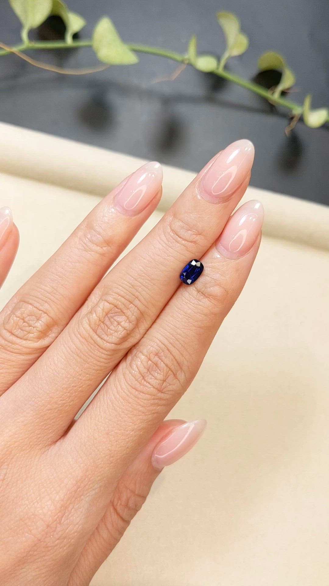 0.83 Ct. Blue Sapphire from Ceylon (Sri Lanka) Size Video