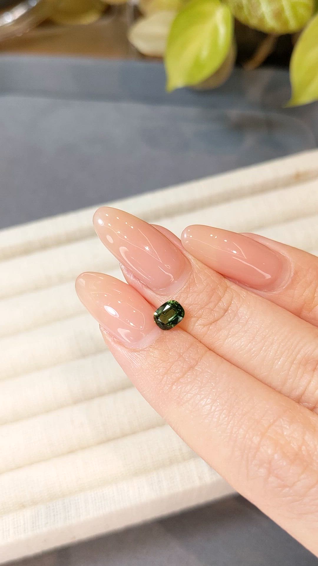 0.72 Ct. Bluish Green Sapphire from Thailand Size Video