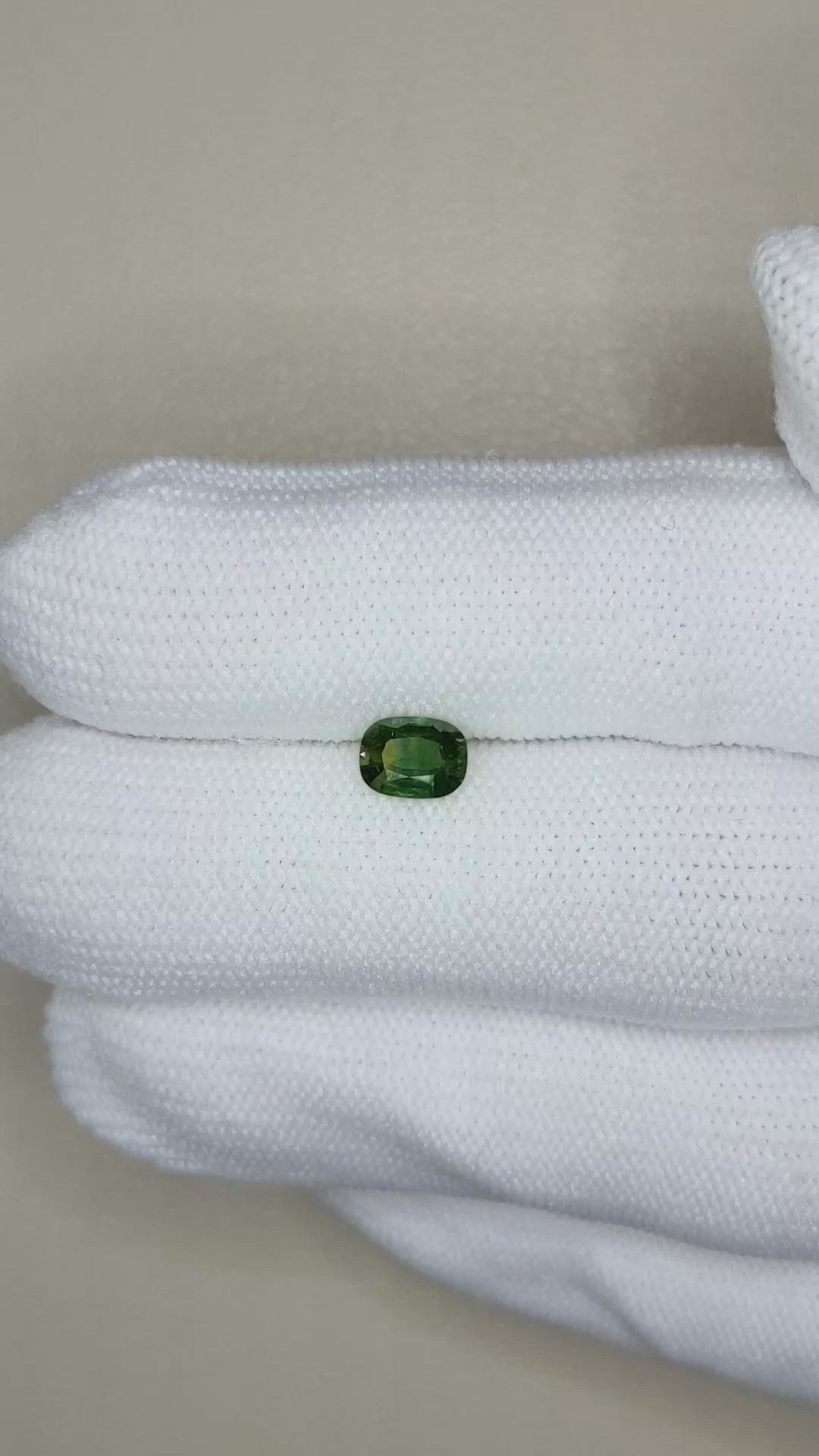 0.73 Ct. Bluish Green Sapphire from Thailand Size Video