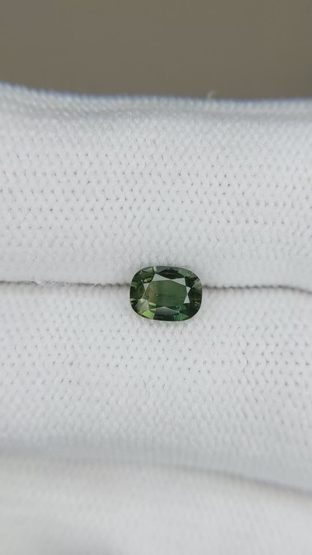 0.73 Ct. Bluish Green Sapphire from Thailand Size Video