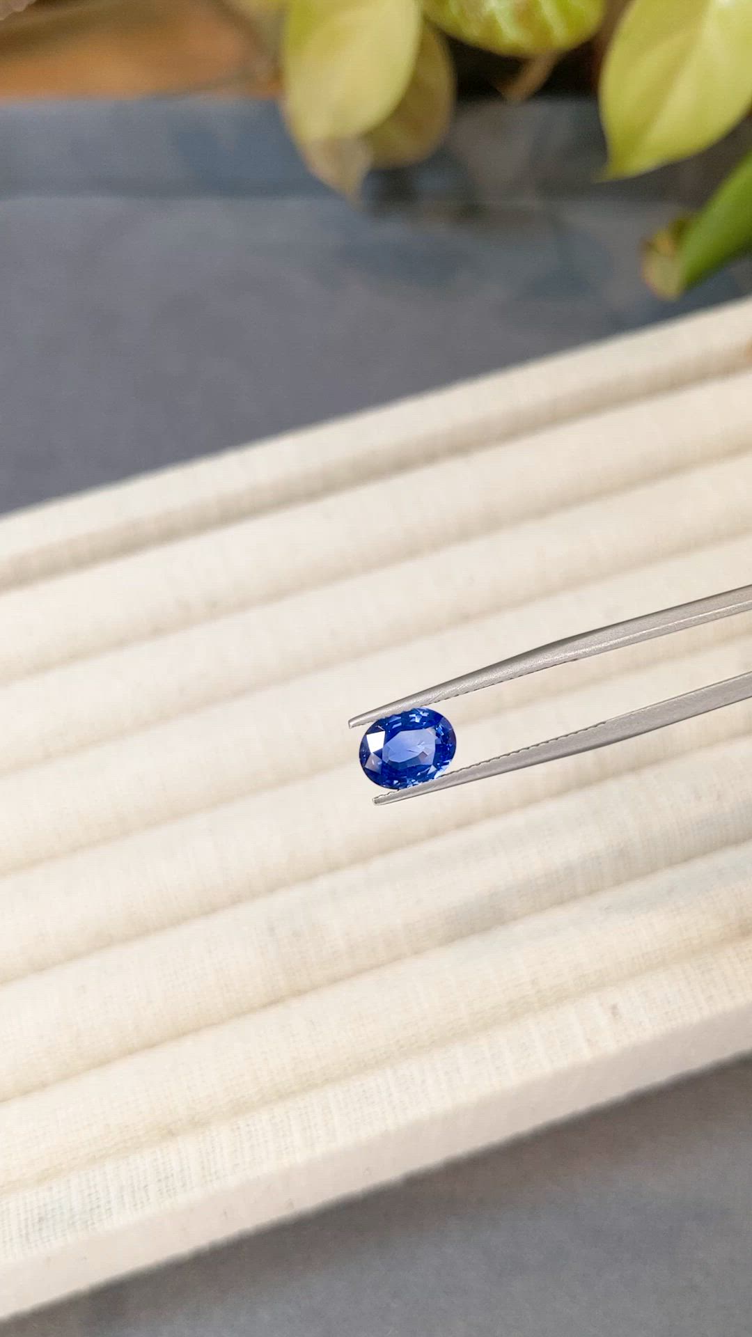 1.60 Ct. Blue Sapphire from Ceylon (Sri Lanka) Size Video