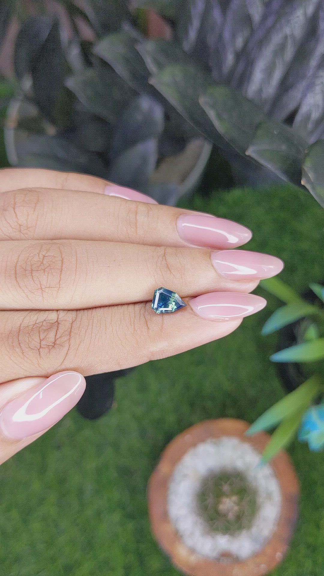 1.51 Ct. Greenish Blue Sapphire from Madagascar Size Video