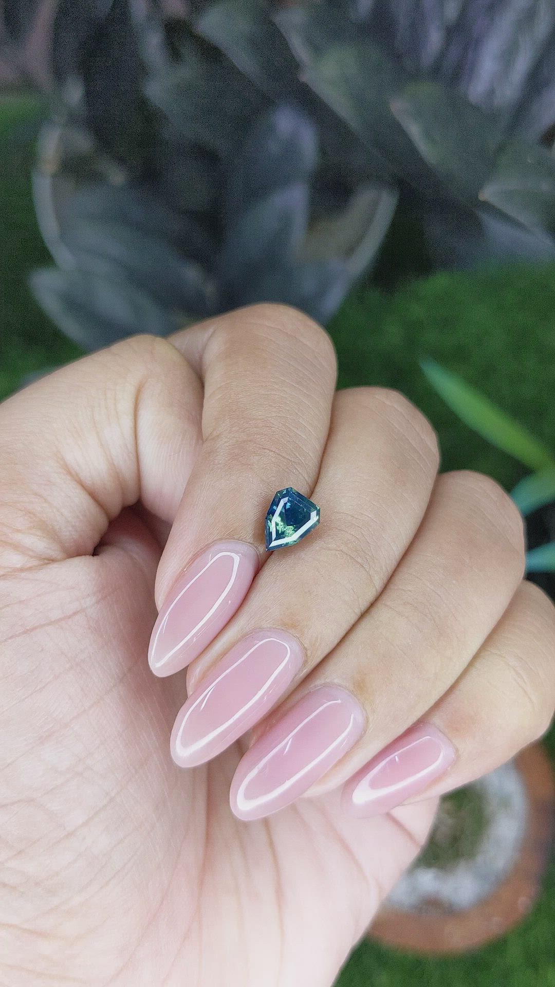 1.51 Ct. Greenish Blue Sapphire from Madagascar Size Video