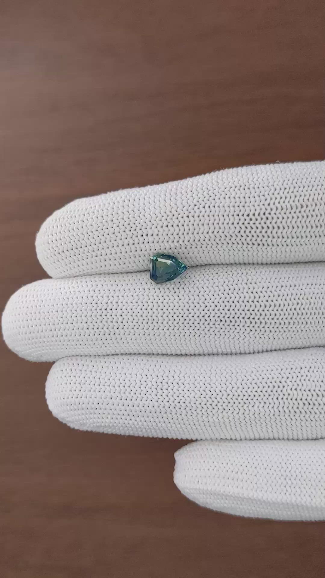 1.51 Ct. Greenish Blue Sapphire from Madagascar Size Video