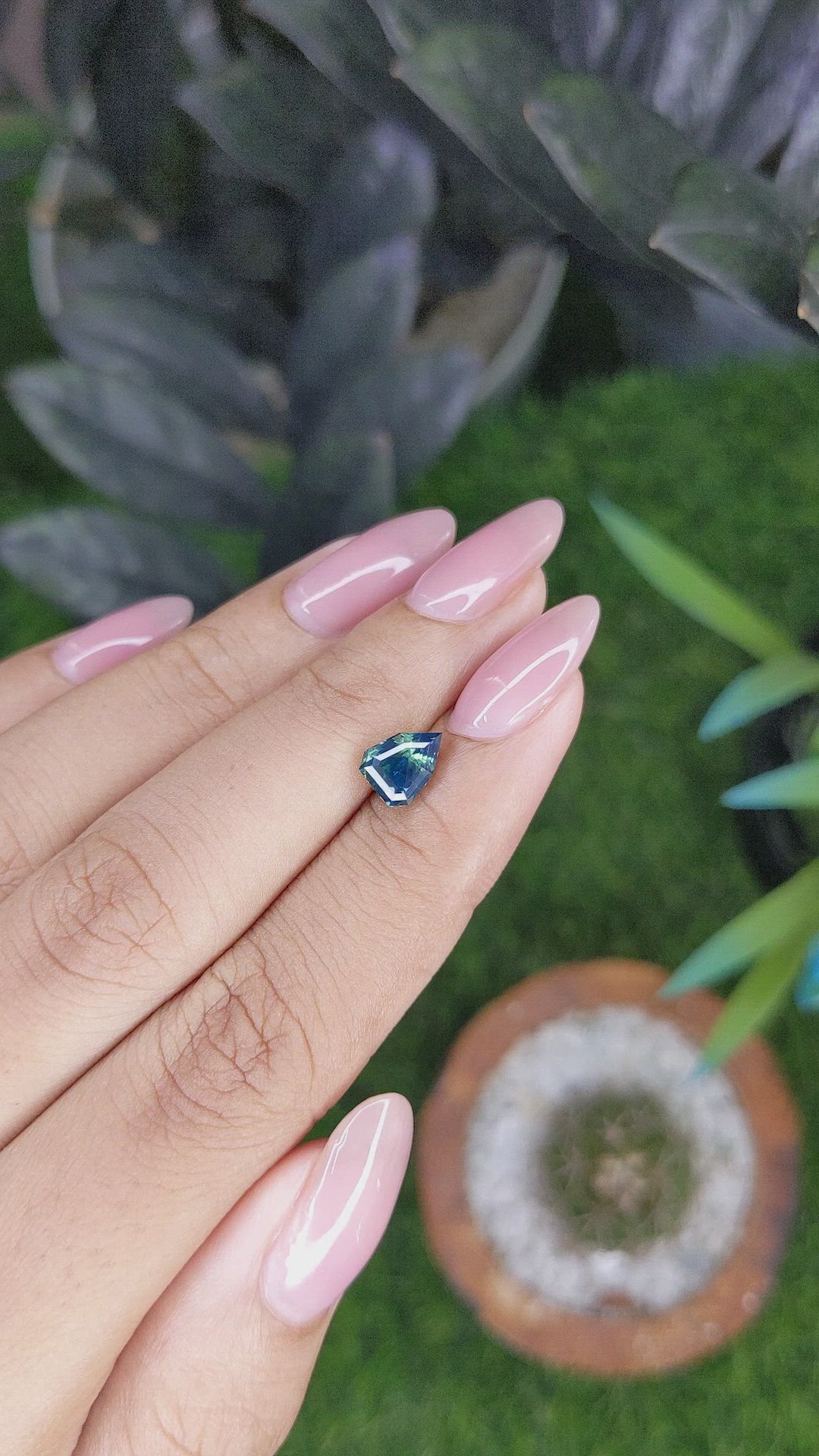 1.51 Ct. Greenish Blue Sapphire from Madagascar Size Video